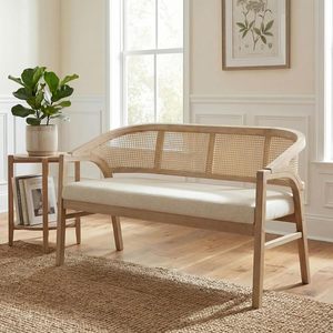 Sofá de Madera Natural con Canapés: Diseño Atemporal de Mediados de Siglo con Comodidad - Product Image 2