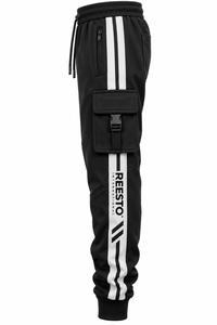 OEM <b>men's</b> <b>cargo</b> sweatpants supplier <b>men's</b> streetwear <b>cargo</b> <b>joggers</b> with side stripes custom <b>men's</b> athletic sweatpants - Product Image 3