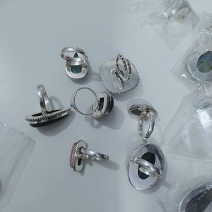 Bagues en argent sterling 925 serties de pierres d'agate naturelles, style ethnique, unisexe, bijoux à porter au quotidien - Product Image 4