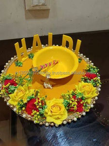 Plateau floral décoratif pour cérémonie de Haldi et fiançailles de mariage indien - Product Image 2