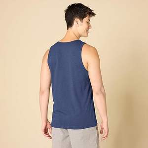 Camiseta sin mangas para hombre de secado rápido, chaleco holgado de algodón liso, chaleco deportivo sin mangas para hombre - Product Image 2