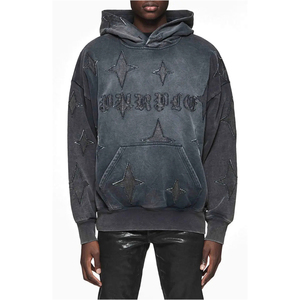 Latest High Quality Oversized Embroidered logo Hoodies Unisex Blank 100% Plain Cotton Fleece Winter Hoodie - Product Image 4