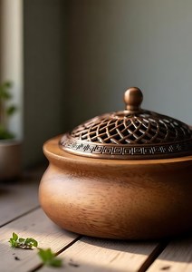 Handmade Walnut Wood Incense <b>Burner</b>: Chinese Style Aromatherapy Plate - Product Image 3