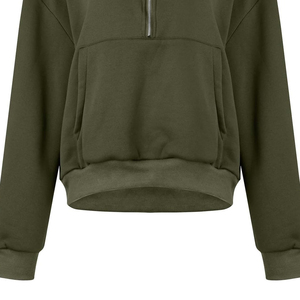 Sweat-shirt à col roulé pour femme, best-seller, personnalisé, 100% coton, logo imprimé, fermeture éclair sur le devant, respirant, séchage rapide, décontracté, hiver - Product Image 6
