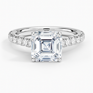 BOJ <b>Ring</b> 094 Asscher Cut 925 <b>Silver</b> Halo Stone Prong Setting <b>Solitaire</b> Diamond <b>Ring</b> 2ct D Color VVS1 Moissanite GRA Certified - Product Image 1