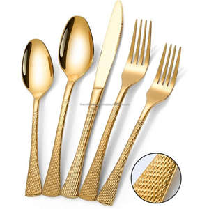 Wedding Decoration Luxury Flatware Set <b>Gold</b> Plated <b>Cutlery</b> Set Decorative Wedding Dinnerware Uses Silverware Set Eco Friendly - Product Image 6