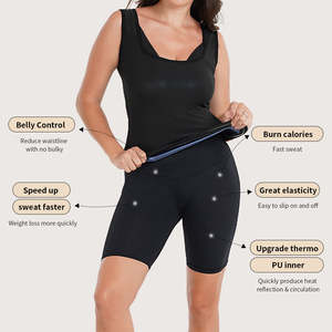 Conjunto de traje de sauna de neopreno Nesta Sports Plus Size para hombre, chaleco adelgazante, pantalones cortos de sudoración para mujer, faja moldeadora - Product Image 1