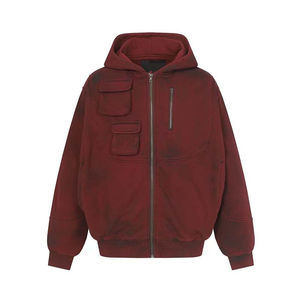 Nouveaux sweats à capuche pour hommes, tendance, surdimensionnés, épais, 100% coton, doux, effet usé, vierges, lourds, personnalisables - Product Image 5