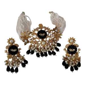Parures de bijoux de mariage traditionnelles en acier inoxydable, design personnalisé de haute qualité, plaqué or, collier et boucles d'oreilles tendance - Product Image 1