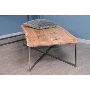 Table basse rectangulaire en métal et bois en forme de tronc d'arbre Vandana Golden Essence, 117 cm - Product Image 2