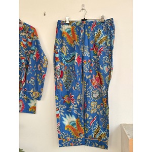 Floral 100% Cotton Bohemian Pajama Set Long Sleeve Regular Fit Natural Waist V-neck Breathable Eco-Friendly Casual - Product Image 3
