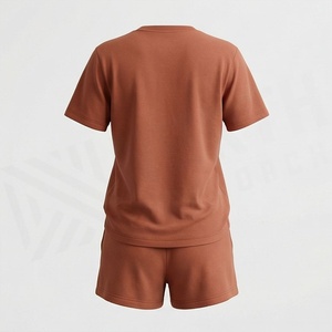 Women's 2 Piece <b>Knitted</b> <b>Set</b> Short Sleeve T Shirt and Above Knee Shorts Geometric Print Casual Loose Fit Spring Summer Wear - Product Image 2