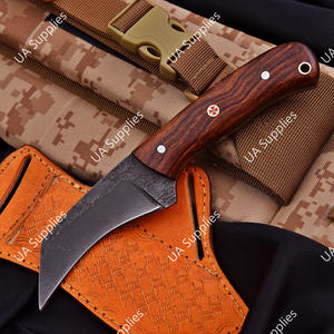 Cuchillo de Supervivencia para Exteriores, Forjado a Mano en Acero al Carbono, Afilado como una Navaja, Hoja Fija Tipo Pico de Halcón, Madera de Palisandro, para Camping y Caza, OEM Industrial - Product Image 5