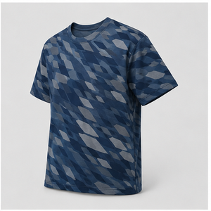 Camiseta de Manga Corta para Hombre con Estampado de Camuflaje en Cascada Color Índigo Oscuro Personalizada, Cuello Redondo, MTS-CAMO-0033 - Product Image 4