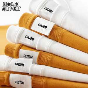 T-shirt personnalisable pour homme 100 % coton, couleur unie, col rond, manches courtes, coupe classique, respirant, décontracté, en jersey tricoté, teint uni - Product Image 1