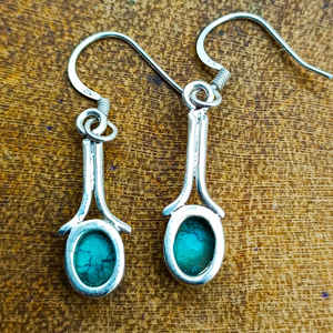 Diseñador hecho a mano 925 pendientes de gota de plata delicado howlita turquesa piedra preciosa artesanal pendientes colgantes finos para regalo de fiesta - Product Image 2