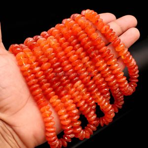 Perles Rondelles en Cornaline AAA de Coupe Allemande, 10mm à 11mm, Pierres Précieuses Naturelles pour la Fabrication de Bijoux, Fil de 16 Pouces, Prix de Gros - Product Image 3