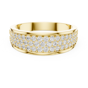 Anillo de Oro Amarillo de 10K para Hombre con Diamante Cultivado en Laboratorio, Corte Brillante, Modelo Monarch Ice, Banda Prestige Brilliance, Diseño Urban Crown Pave Gold - Product Image 1