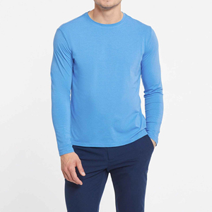 Camisetas Térmicas al por Mayor para Hombre con Diseño Personalizado, Camiseta de Manga Larga con Estampado, Camisetas de Cuello Redondo Elegantes de Algodón Natural para Hombre - Product Image 3