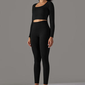 Wholesale <b>Women</b> Workout Clothes Shock-Proof Sports Running Yoga Sets Fitness <b>Women</b> Sets Seamless Yoga Sets - Product Image 2