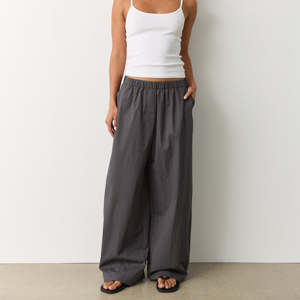 Women High Quality Casual Baggy Pants Ladies Windbreaker Drawstring <b>Elastic</b> Waistband Straight Leg Nylon Trousers Women Pants - Product Image 5