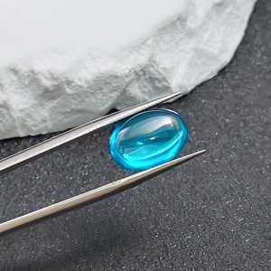 Aigue-marine naturelle ovale cabochon, polie et lisse, forme œuf, dos plat, en vrac, 3 tailles, vente en gros - Product Image 1