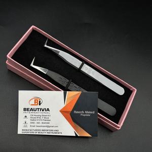 High Quality Custom Private Label 90 Degree Slim Boot Lashes Tweezers Sustainable Steel <b>Eyelash</b> Extension <b>Beauty</b> <b>Tool</b> Pointed - Product Image 5