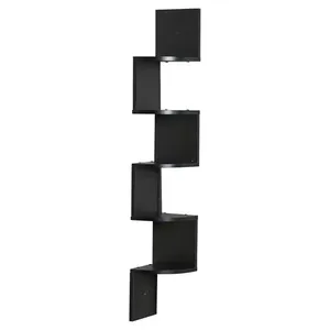 Rustic Wood <b>Wall</b> Shelf Single Tier Cast Iron Bracket Mounted Rectangle Storage Tray for Living Room - Product Image 4