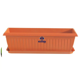 Maceta Rectangular de Plástico 2026 con Bandeja, Diseño Moderno para Jardín, Flores, Plantas Verdes, Ligera, Naranja - Product Image 4
