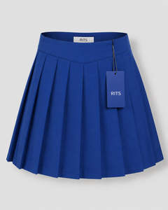 Jupe plissée mini pour femme RITS, taille haute, avec poches, anti-plis, séchage rapide, en Spandex/Polyester bleu, toutes saisons - Product Image 1