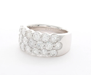 Women's 925 Silver Plated Rhodium Cluster Diamond <b>Ring</b> Round Natural Stone Pave Setting Classic Wedding Fashion <b>Ring</b> - Product Image 2
