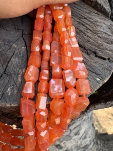 AAA+ Carnelian Faceted Nugget <b>Beads</b> Orange Box Packaging 9x10mm-11-13mm Strand 40cm for Jewelry Making - Product Image 5