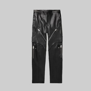Top Selling Latest Design <b>Men's</b> Casual <b>Leather</b> <b>Pants</b> Lightweight Eco-Friendly Waterproof Breathable Custom Logo High Quality - Product Image 3