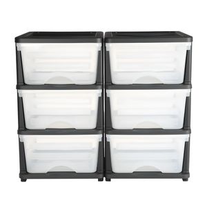 Set di 2 Cassettiere in Plastica a 6 Cassetti, Organizzatori per Armadio e Divisori per Cassettiere - Product Image 5