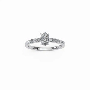Moissanite Statement <b>Ring</b> in Sterling <b>Silver</b> Bold Men's Fine Jewelry Piece Featuring Central Oval-Cut <b>Solitaire</b> Set for Party - Product Image 1