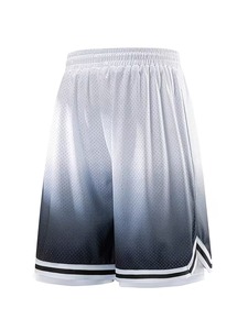 Pantalones Cortos de Malla Personalizados de Fábrica, Secado Rápido, Cintura Elástica con Cordón, Estilo Deportivo, Impresión por Sublimación de Blanco a Negro - Product Image 2