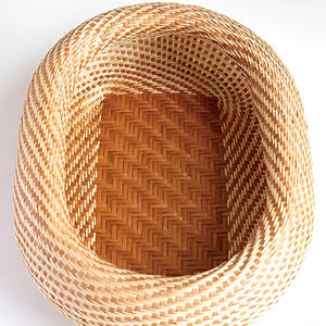 Cesta de Bambú Ecológica, Organizador de Cocina, Contenedor Ovalado para Alimentos, Caja de Almacenamiento Tejida, Accesorios para el Hogar, Bandeja para Pan de Restaurante - Product Image 4