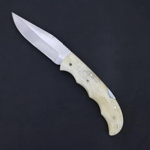 Handmade Fixed Blade Folding <b>Knife</b> with Contoured <b>Bone</b> <b>Handle</b> Leather Sheath Professional Hunting <b>Knives</b> A&M EnterPrises - Product Image 1
