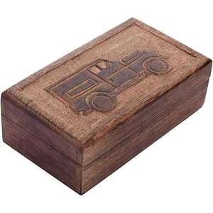 Boîte à bijoux en bois personnalisable (couleurs et dimensions) – Capacité 3-6L pour bracelets et boucles d'oreilles – Design sculpté fait main – Exportateur indien - Product Image 1