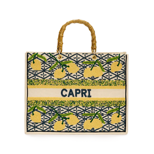 New Trending Women's Embroidered Canvas Clutch Bag Bamboo Handle Beaded Tote Purse Open Top for Wedding <b>Beach</b> Travel - Product Image 1