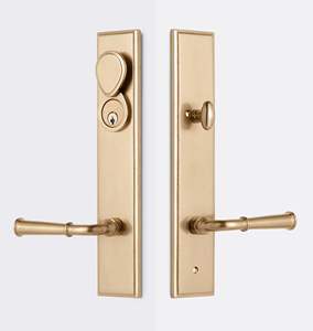 Poignée de porte double en acier couleur bronze, personnalisable pour hôtels et bureaux, avec fonction passage et confidentialité, mobilier de porte - Product Image 6