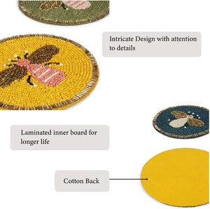 Embroidery Coasters Seed <b>Bead</b> Crafts Handmade Beaded Coasters Beaded Drink Coasters by Creative Art Zone - Product Image 6