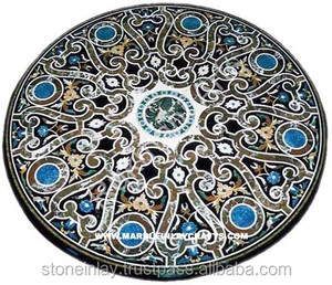 Table basse ronde en marbre de haute qualité, incrustation de fleurs, Design artistique, travail complexe, décoration étonnante, pour les Restaurants - Product Image 4