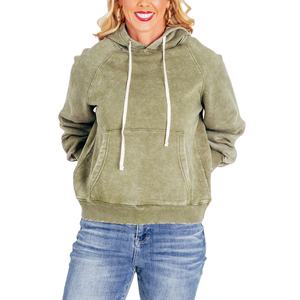 Sweat-shirt à capuche oversize délavé pour femme 450 GSM, style streetwear, fabrication OEM, marque privée - Product Image 3