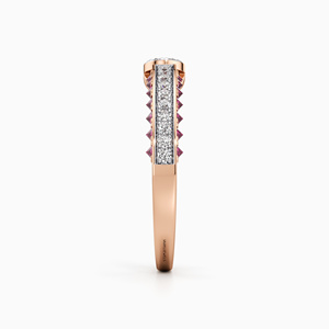 Anillo de Lujo con Zafiro Rosa y Diamantes para Mujer, Diseño Moderno de Bypass, Chapado en Rodio, para Bodas y Fiestas, Oro de 10K, 14K, 18K, Plata 925, 935 - Product Image 4