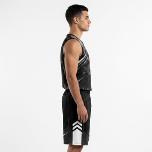 Proveedor Mayorista de Ropa Deportiva de Nuevo Diseño, Conjunto de Camiseta y Pantalones Cortos de Baloncesto, Uniforme de Baloncesto Reversible con Patrón Personalizado - Product Image 4