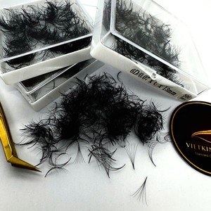 Fournisseur d'extensions de cils 0.07 CC/DD/M/L Courbure 3D 6D 8D Noir Mat Base Fine Cheveux Synthétiques Faux Logo Personnalisé Fait Main Naturel - Product Image 5