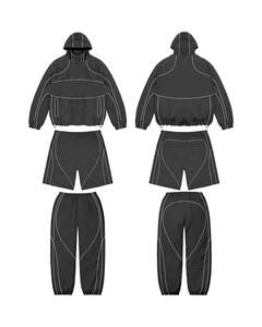 Conjunto Deportivo Casual de Verano de 3 Piezas Personalizado, Chaqueta Cortavientos, Pantalones Cortos y Camiseta, Reflectante, para Hombre - Product Image 6