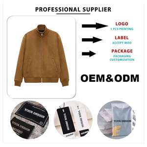 Chaqueta Safari de Invierno para Hombre, Recubierta de Mezclilla, Cuero Genuino, Grosor Estándar, Cuello Alto, Impermeable, Botones de Cuerno, Servicio OEM - Product Image 5