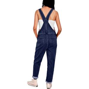2025 2024 femmes haut bouton décoré Denim combinaisons décontracté jambe large coupe ample bavoir sangle jean pantalon mode été - Product Image 2